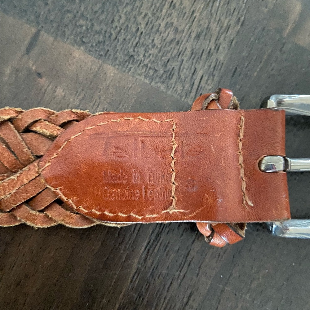 Talbots Brown Braided Leather Weatern vintage 90s Belt women's small - Picture 7 of 10